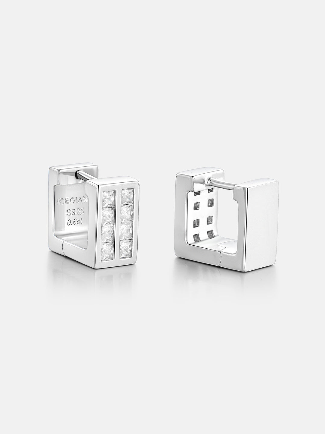 S925 Rectangular Princess Cut Earrings