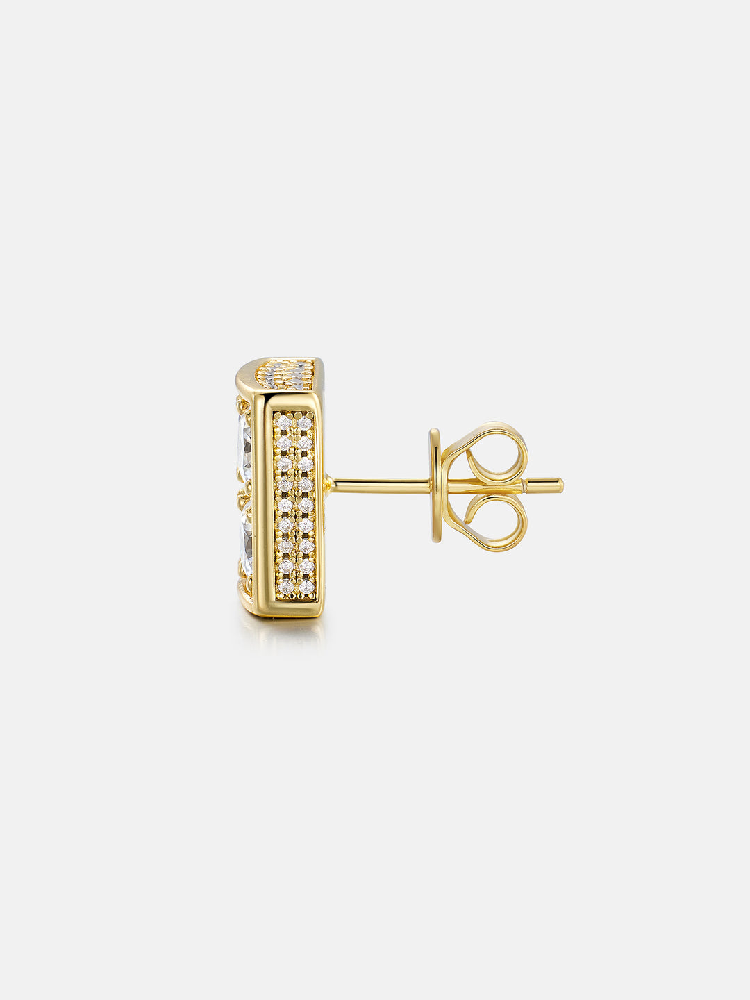S925 Round Cut Moissanite Square Earrings
