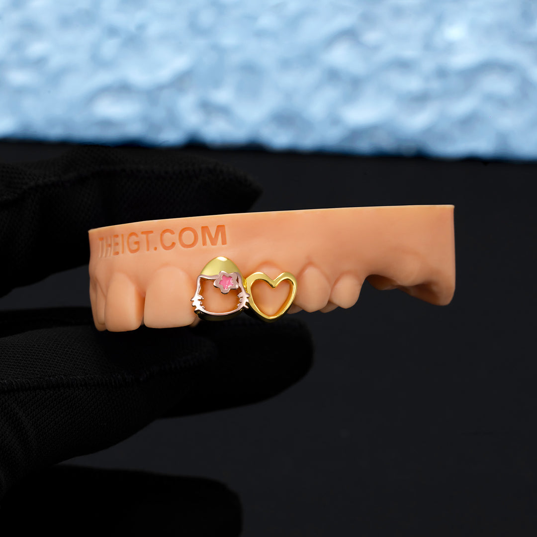 Sakura Kitty Heart Cut-Out Grillz