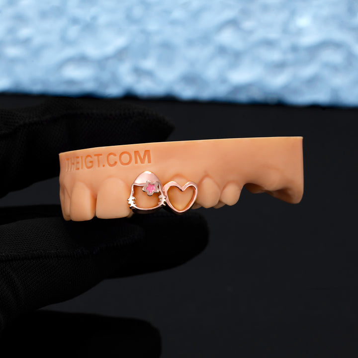 Sakura Kitty Heart Cut-Out Grillz