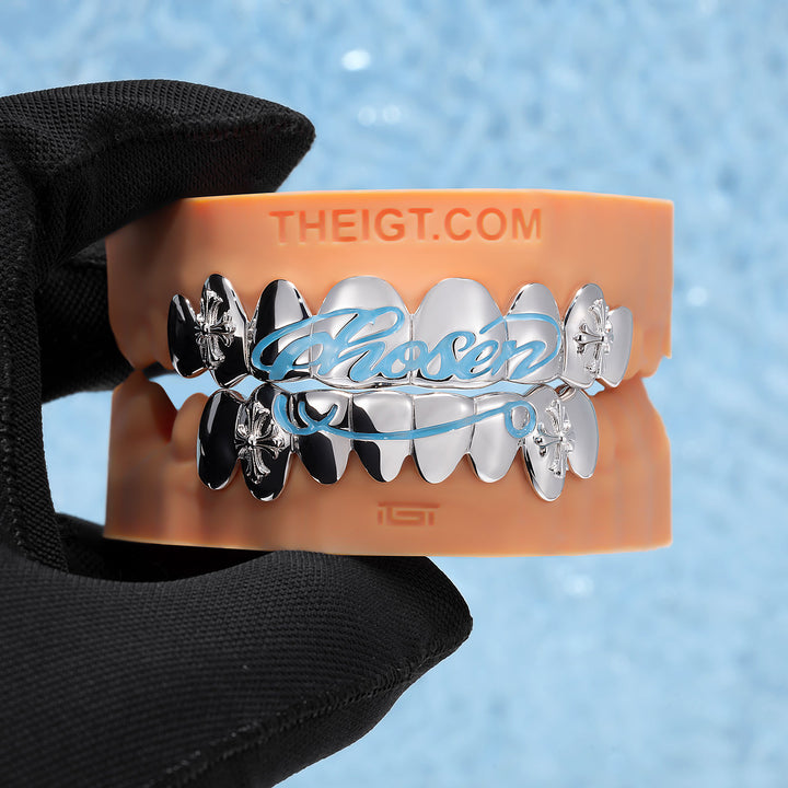 Script Gothic Cross Solid Grillz