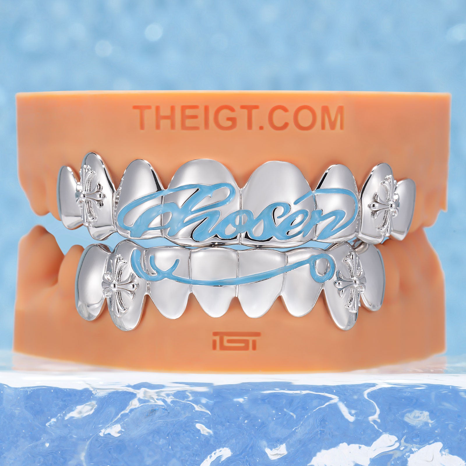 Script Gothic Cross Solid Grillz