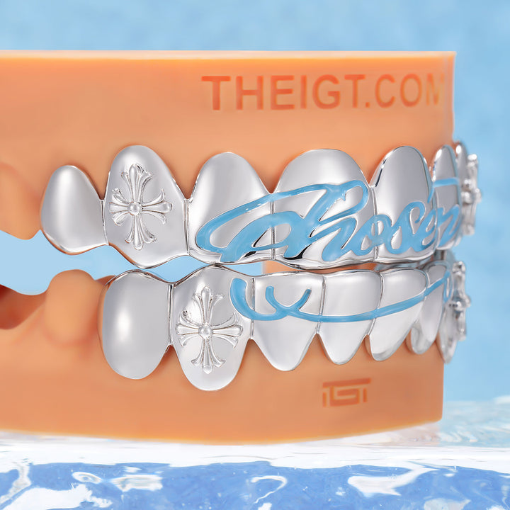Script Gothic Cross Solid Grillz