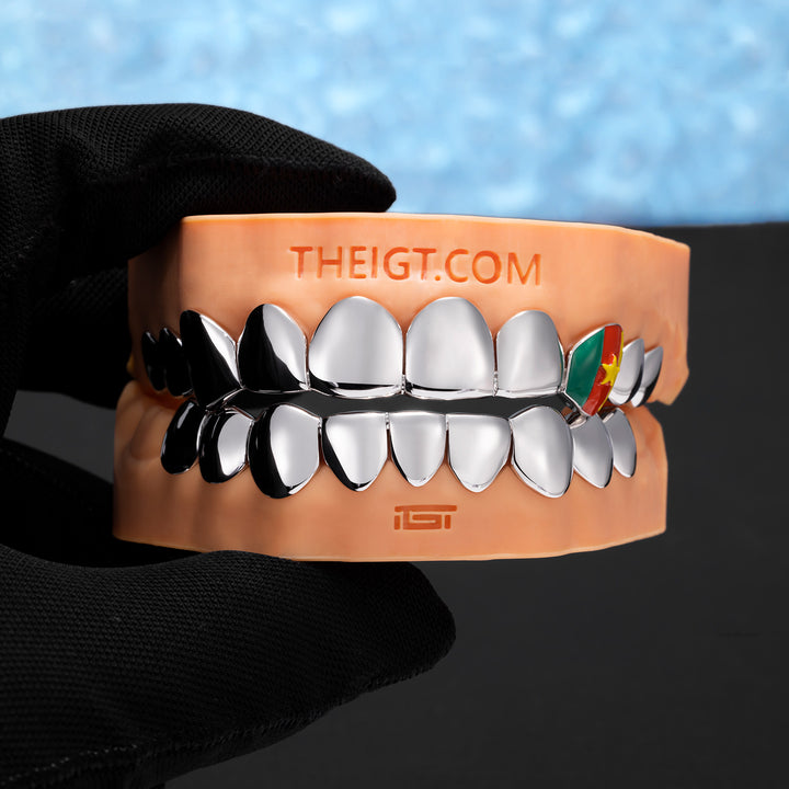 Silver African Flag Grillz