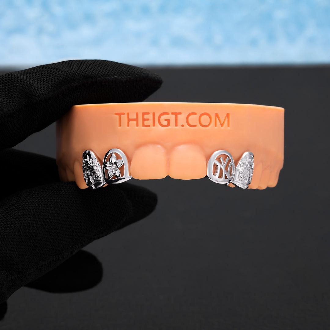 Silver Floral Letter Grilz