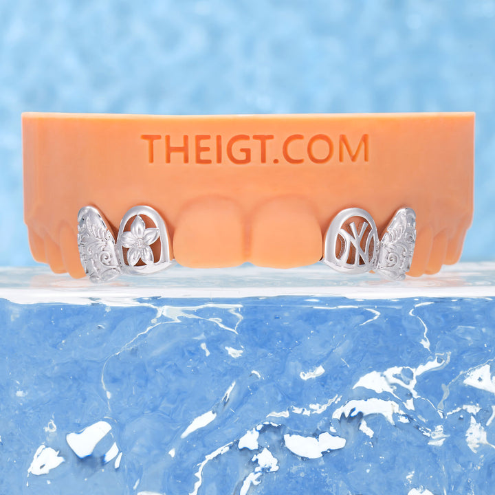 Silver Floral Letter Grilz