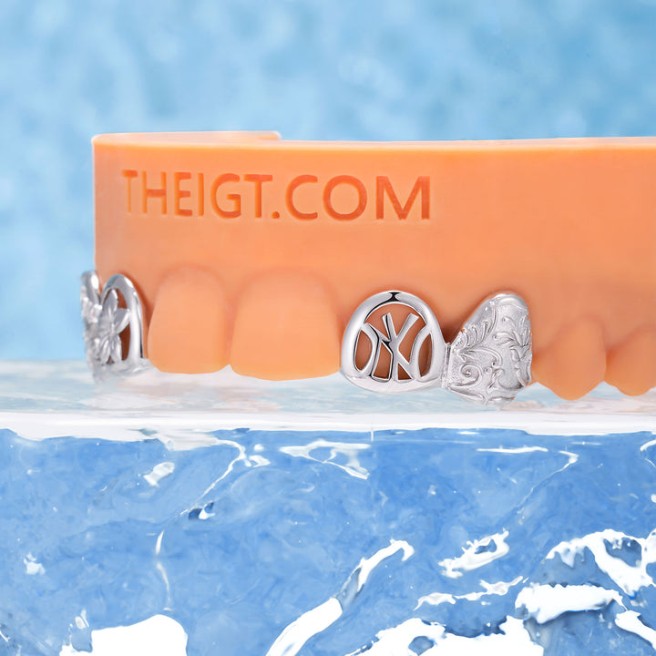 Silver Floral Letter Grilz