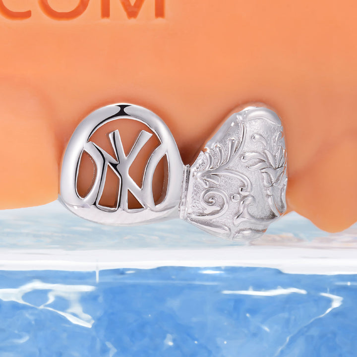 Silver Floral Letter Grilz