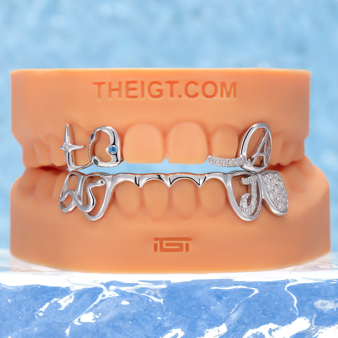 Snake Script Wave Open Bar Grillz
