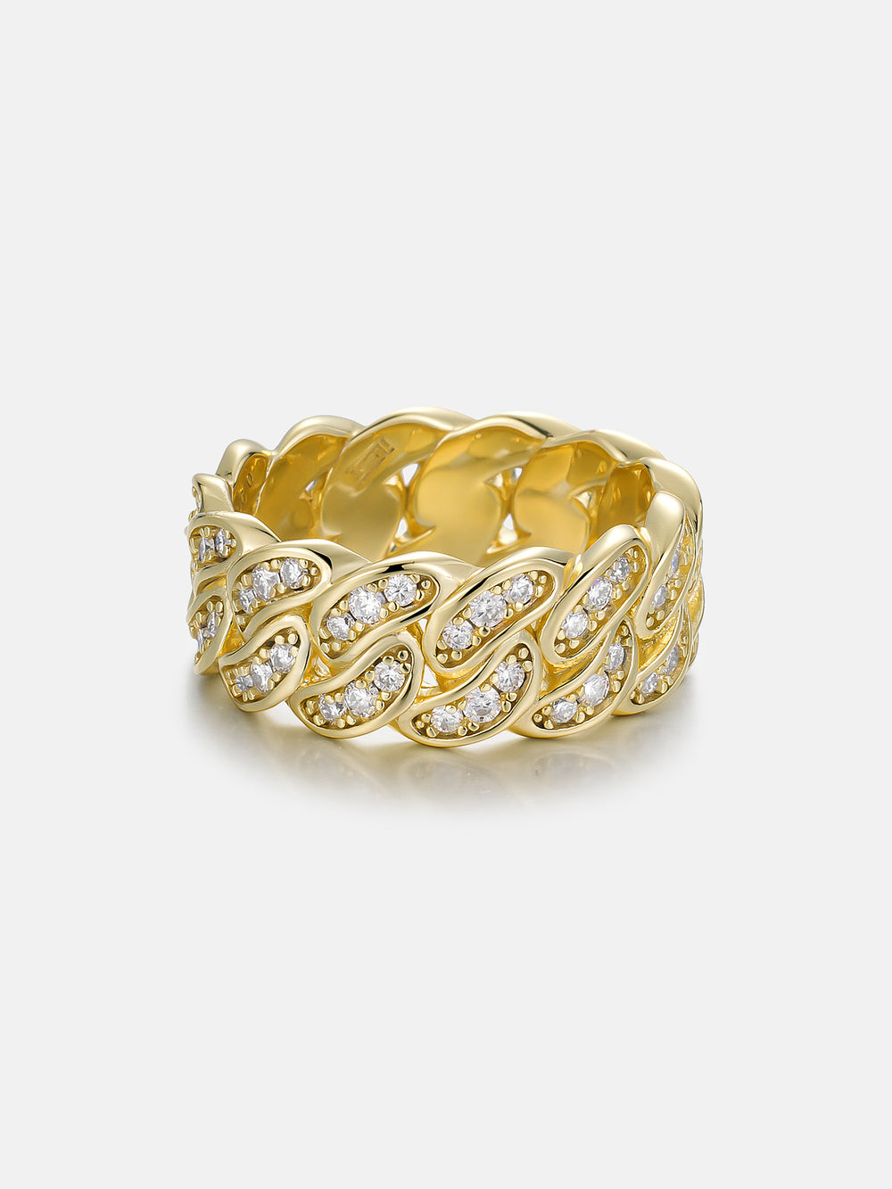 Solid Gold 8mm Diamond Cuban Ring - deposit