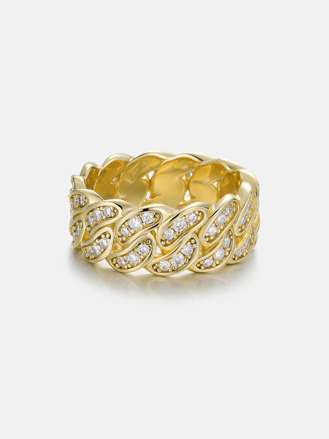 Solid Gold 8mm Diamond Cuban Ring - deposit
