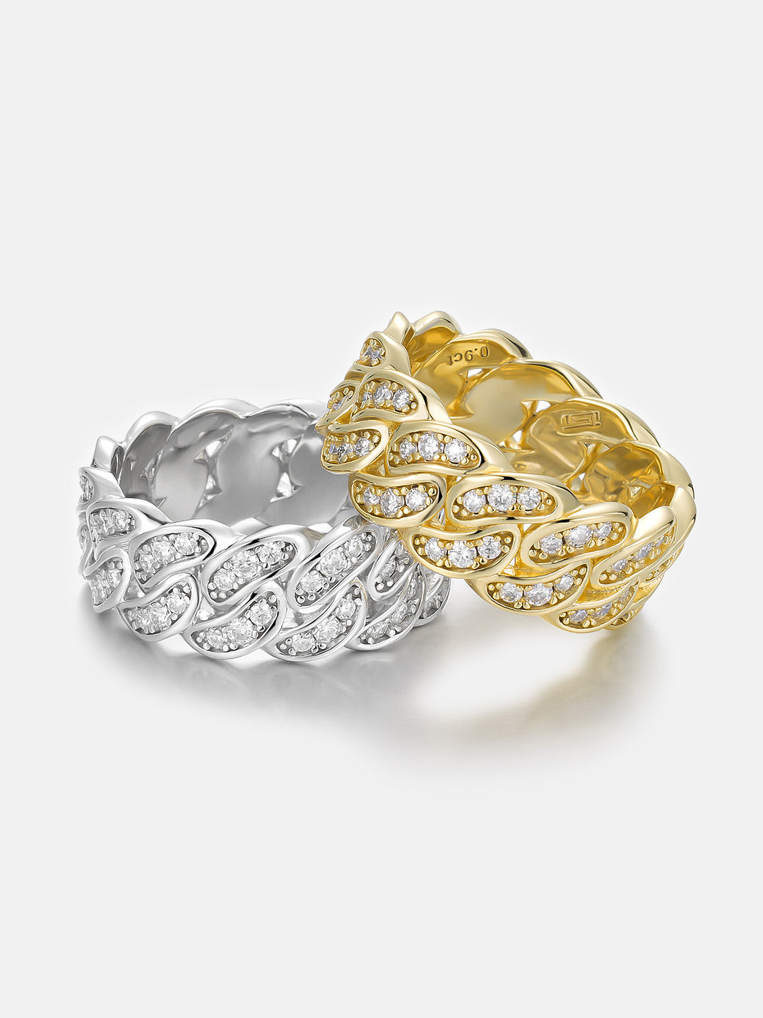 Solid Gold 8mm Diamond Cuban Ring - deposit