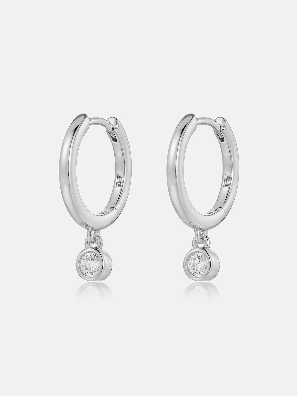 Solitaire Bezel Moissanite Dangle Earrings