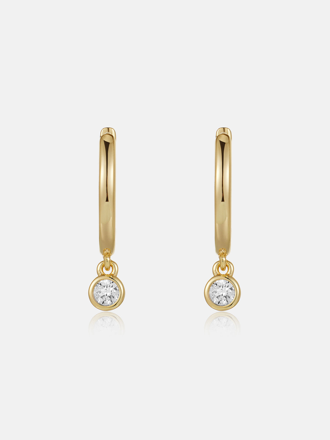 Solitaire Bezel Moissanite Dangle Earrings