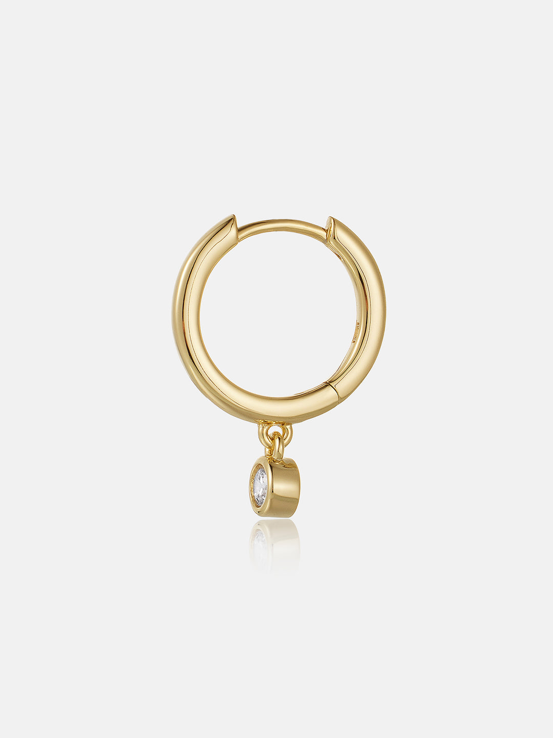 Solitaire Bezel Moissanite Dangle Earrings