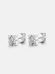 Solitaire Octagon Moissanite Square Cluster Stud Earrings