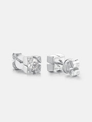 Solitaire Octagon Moissanite Square Cluster Stud Earrings