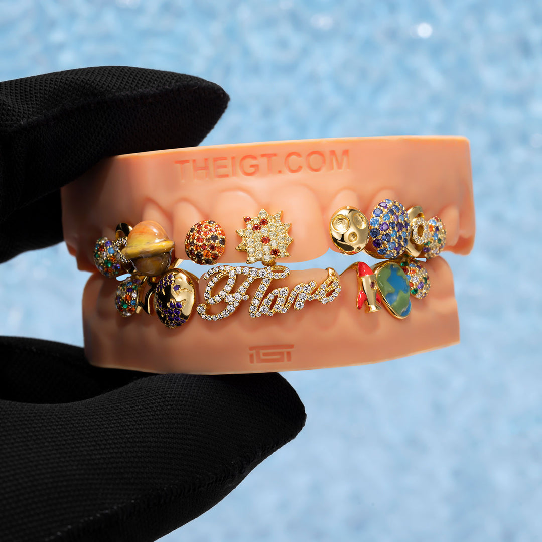 "Space Galaxy" Planet & Rocket Grillz