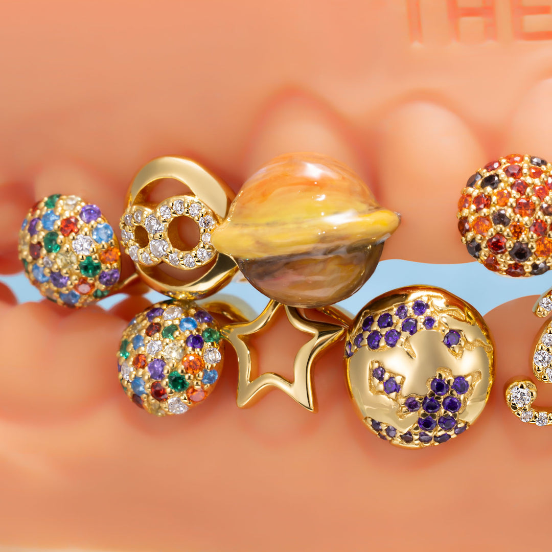 "Space Galaxy" Planet & Rocket Grillz