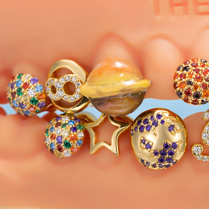 "Space Galaxy" Planet & Rocket Grillz