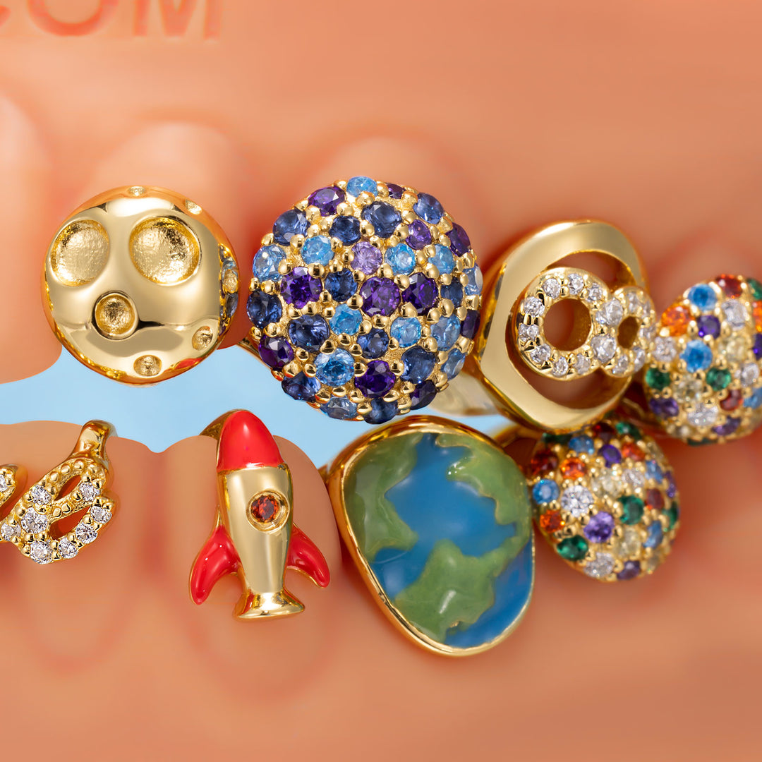 "Space Galaxy" Planet & Rocket Grillz