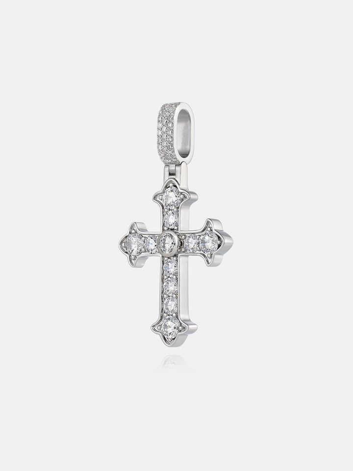 Spearhead Moissanite Pointed Cross Pendant