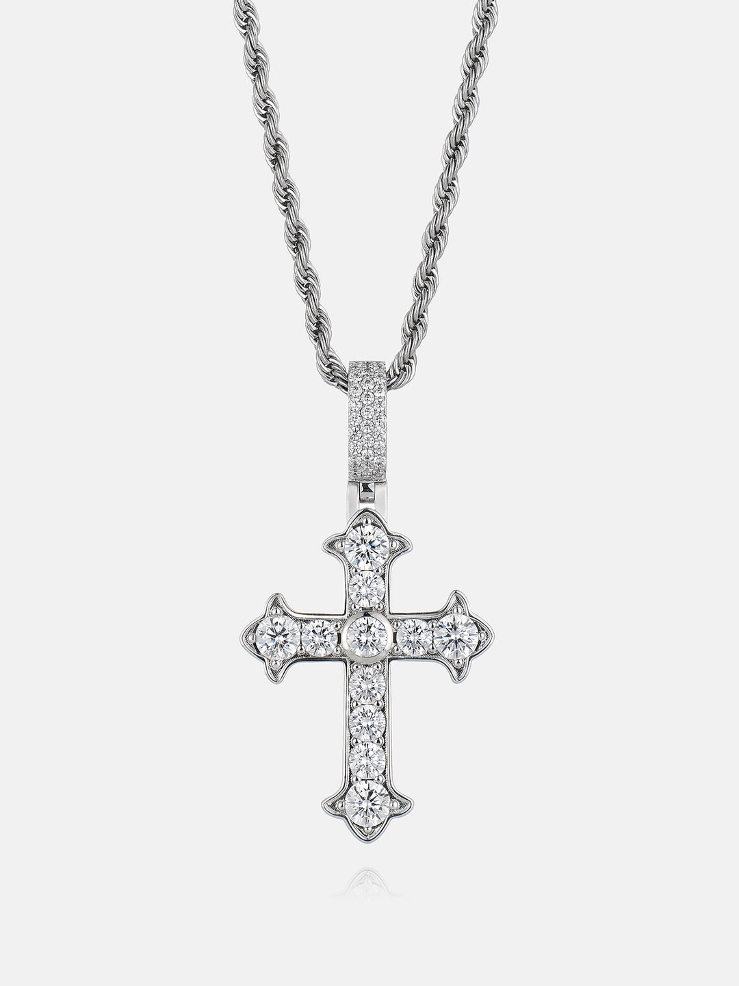 Spearhead Moissanite Pointed Cross Pendant