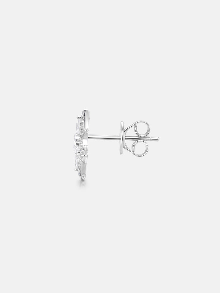 Spiked Cross Marquise Moissanite Stud Earrings