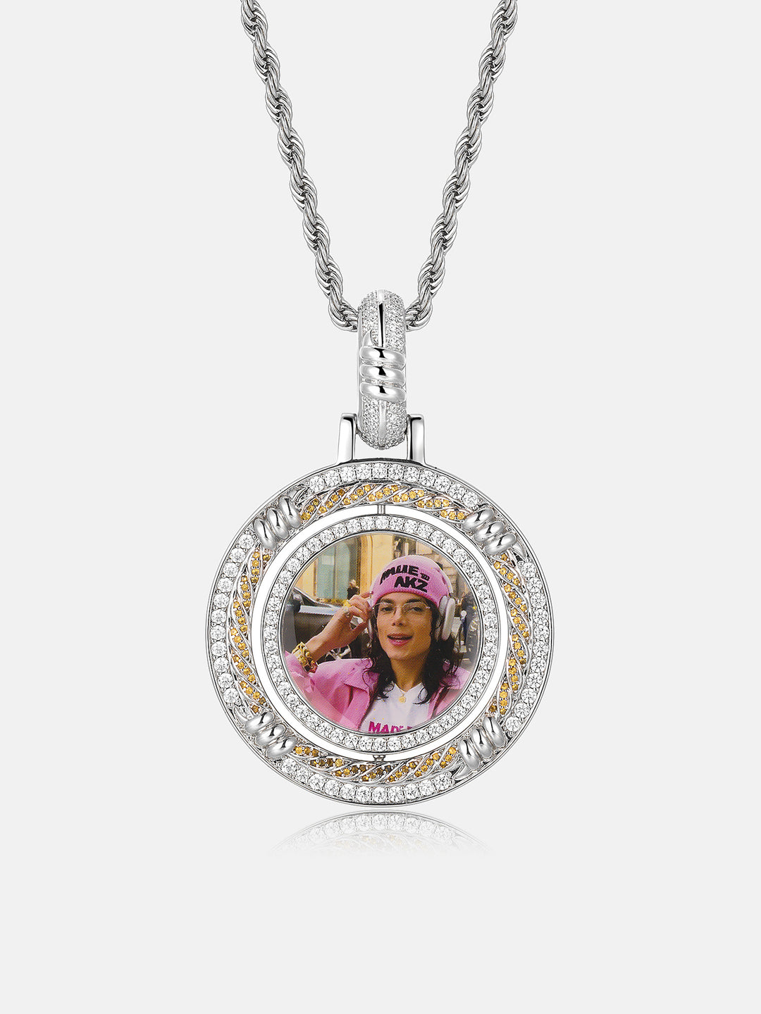 Spinning Custom Photo Cross Memory Pendant