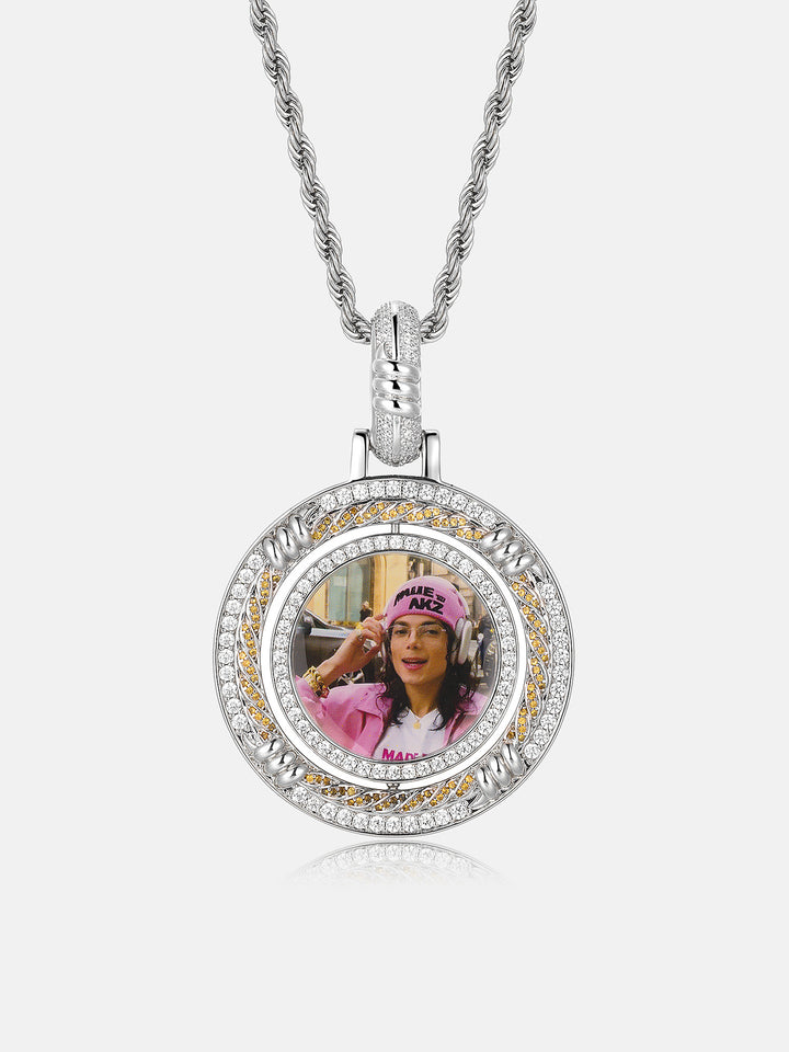 Spinning Custom Photo Cross Memory Pendant