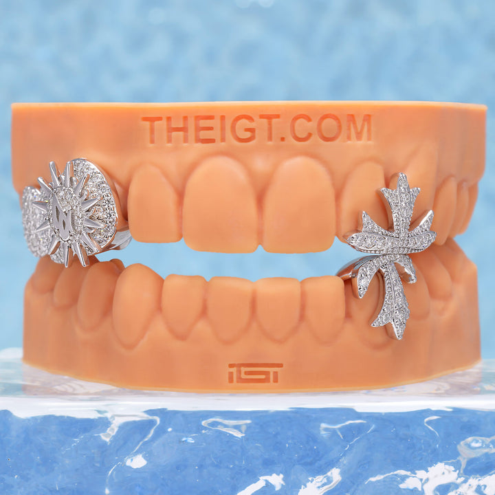Spinning Sun Cross Iced Out Grillz - ICEGIANT