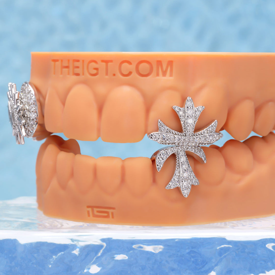 Spinning Sun Cross Iced Out Grillz - ICEGIANT