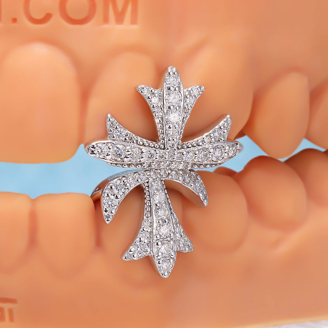Spinning Sun Cross Iced Out Grillz - ICEGIANT