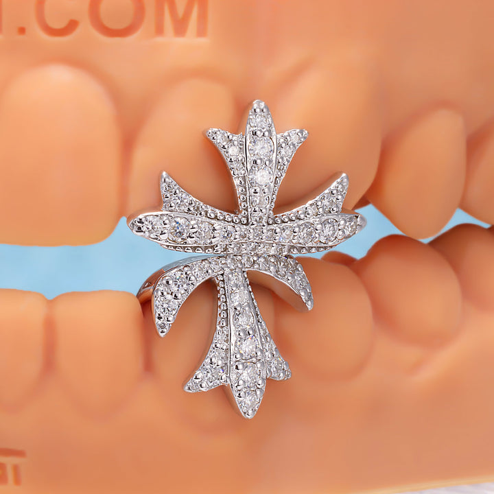 Spinning Sun Cross Iced Out Grillz - ICEGIANT