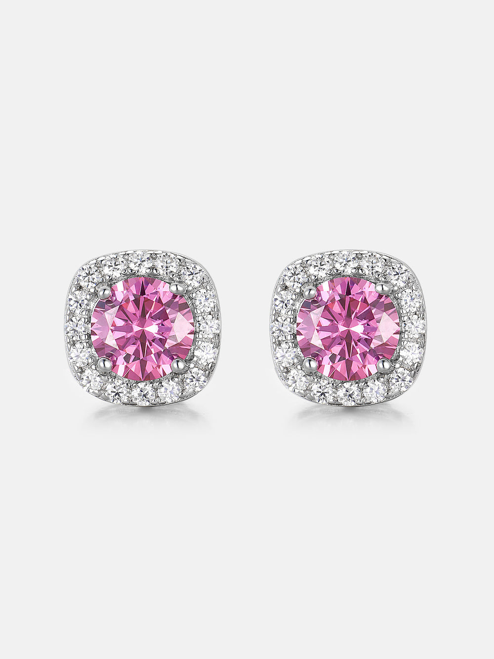 Square Stud Earrings - 3.4 Carat Total