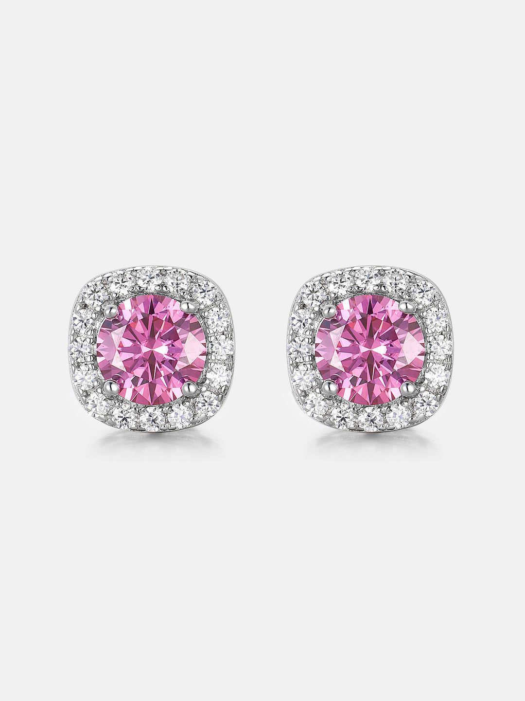 Square Stud Earrings - 3.4 Carat Total
