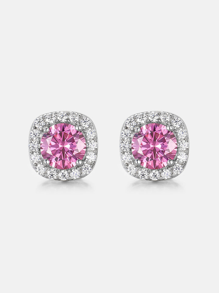 Square Stud Earrings - 3.4 Carat Total