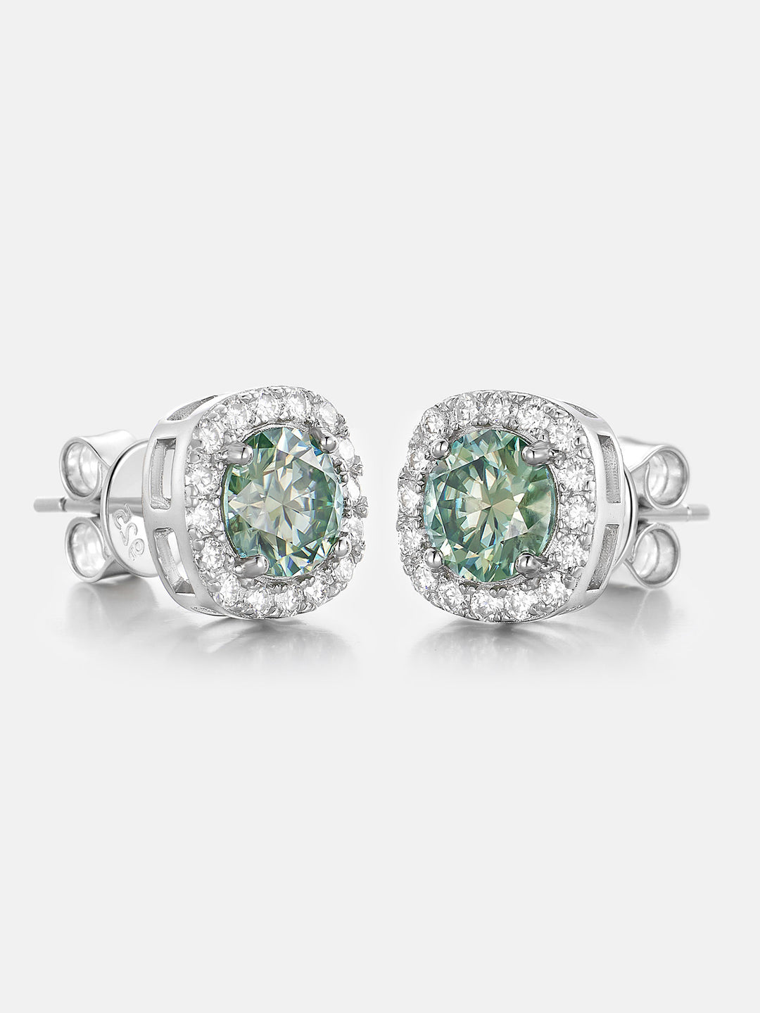 Square Stud Earrings - 3.4 Carat Total