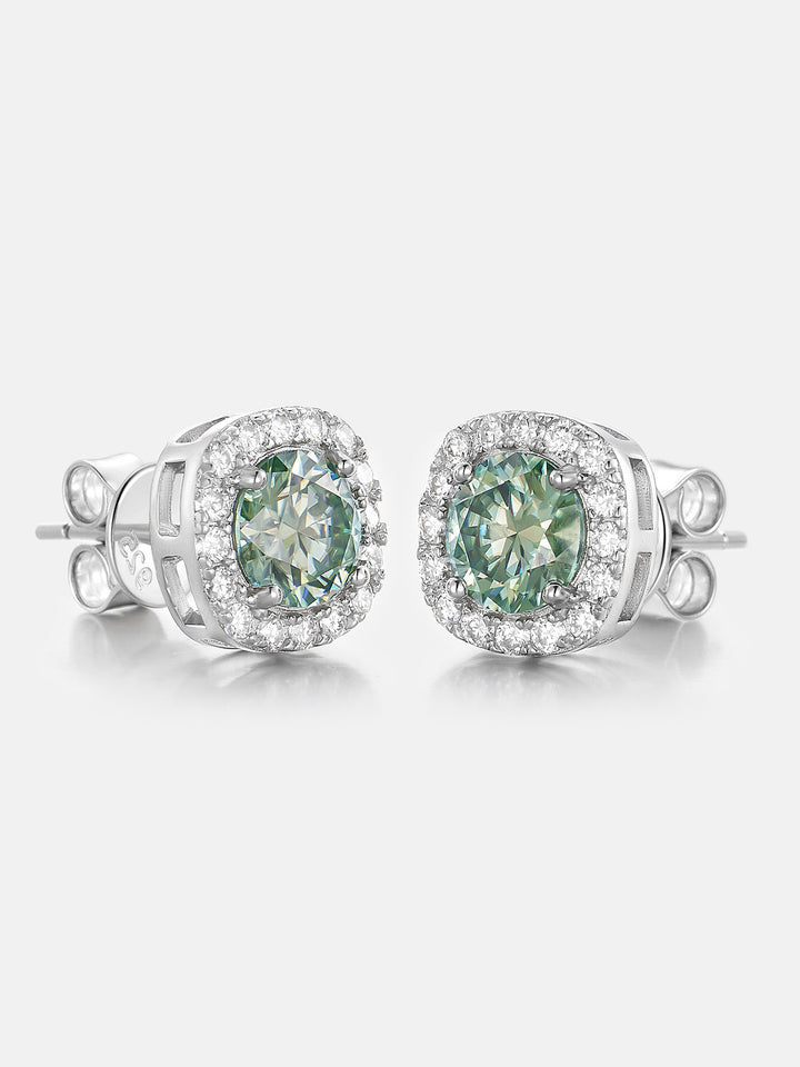 Square Stud Earrings - 3.4 Carat Total