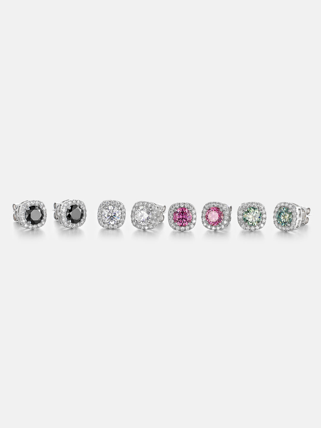 Square Stud Earrings - 3.4 Carat Total
