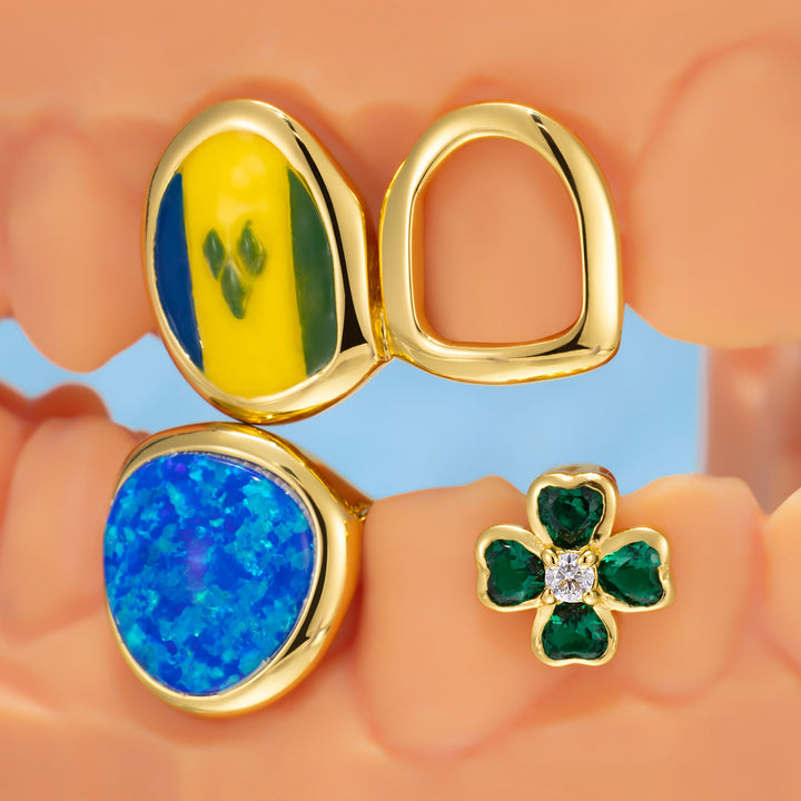 "St. Vincent Flag" Opal & Clover Grillz