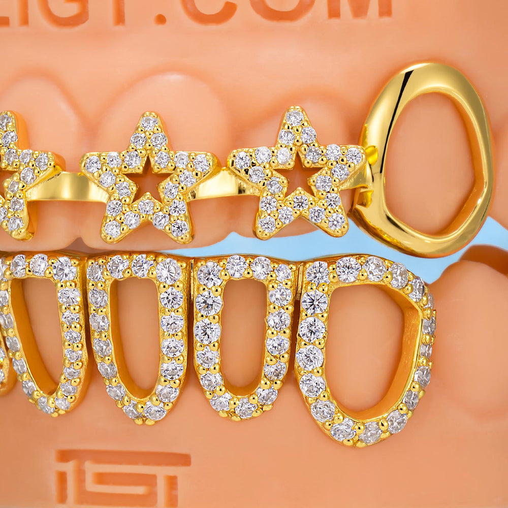 Star Brace Grillz With Open Fangs