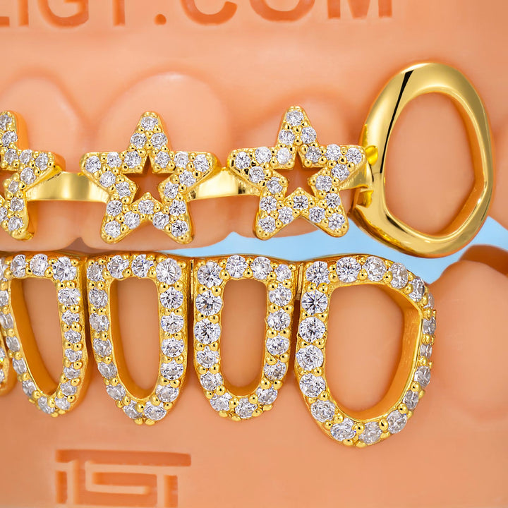 Star Brace Grillz With Open Fangs