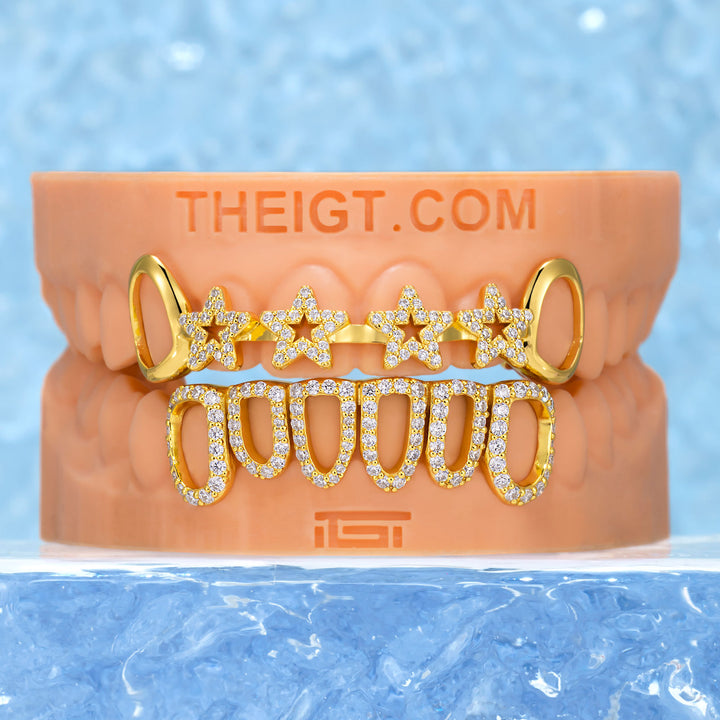 Star Brace Grillz With Open Fangs