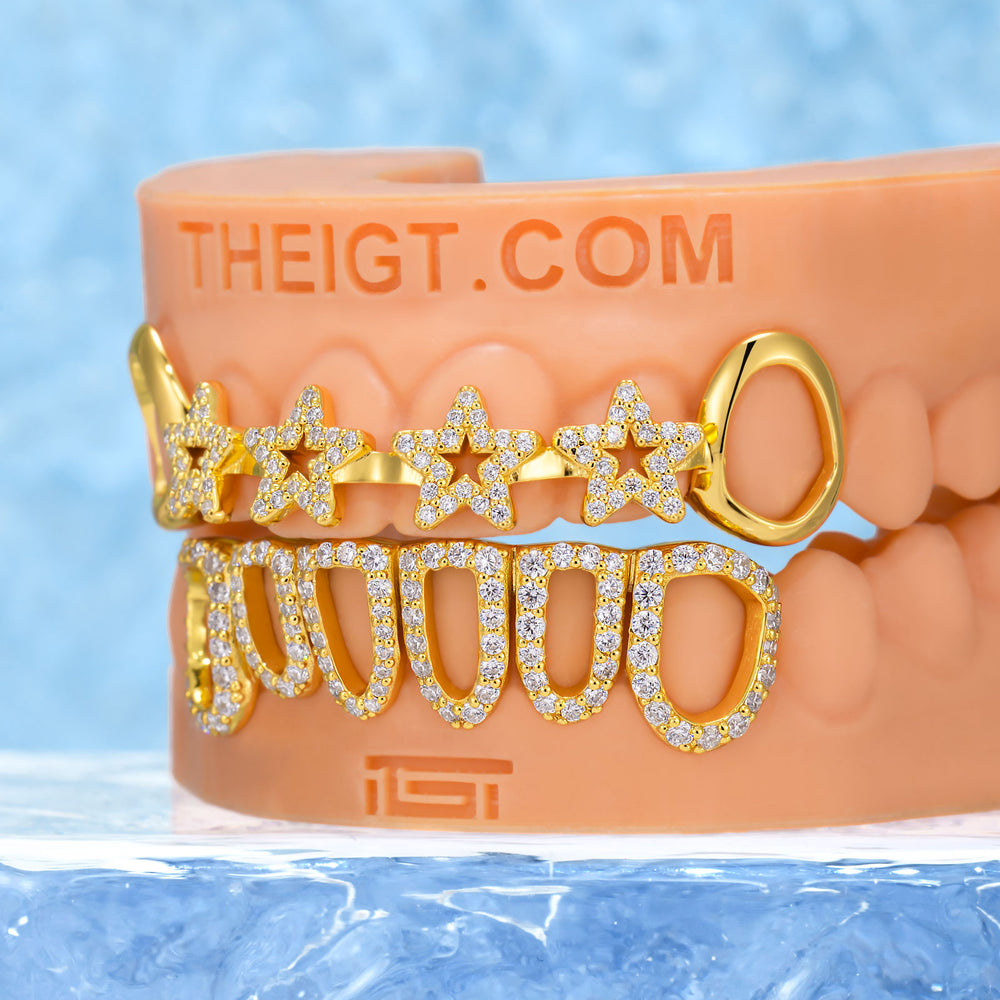 Star Brace Grillz With Open Fangs