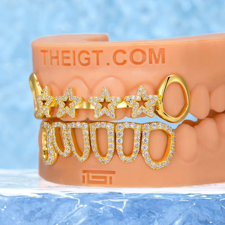 Star Brace Grillz With Open Fangs