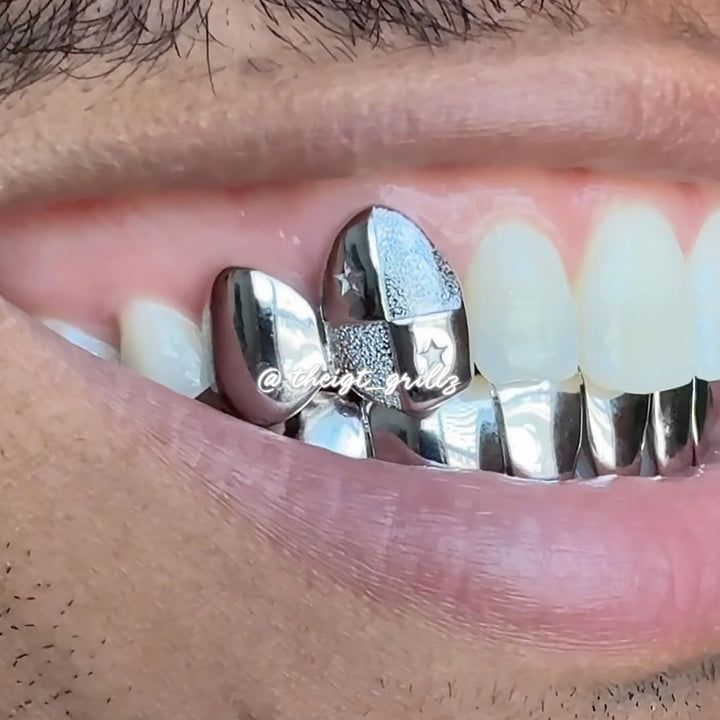 "Star Diamond Dust" Solid Polished Grillz