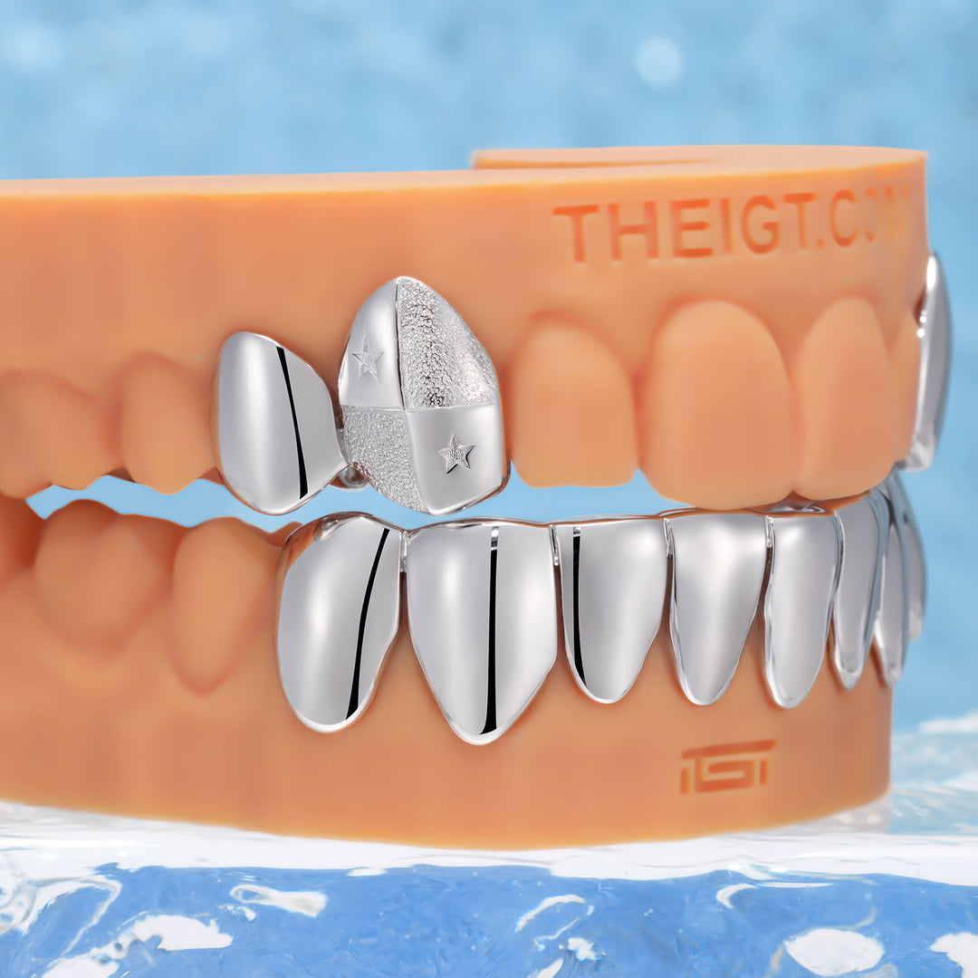 "Star Diamond Dust" Solid Polished Grillz