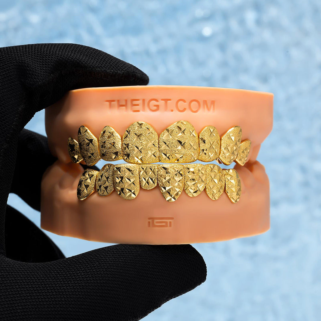 Star Dust Cut Textured Polished Grillz - ICEGIANT