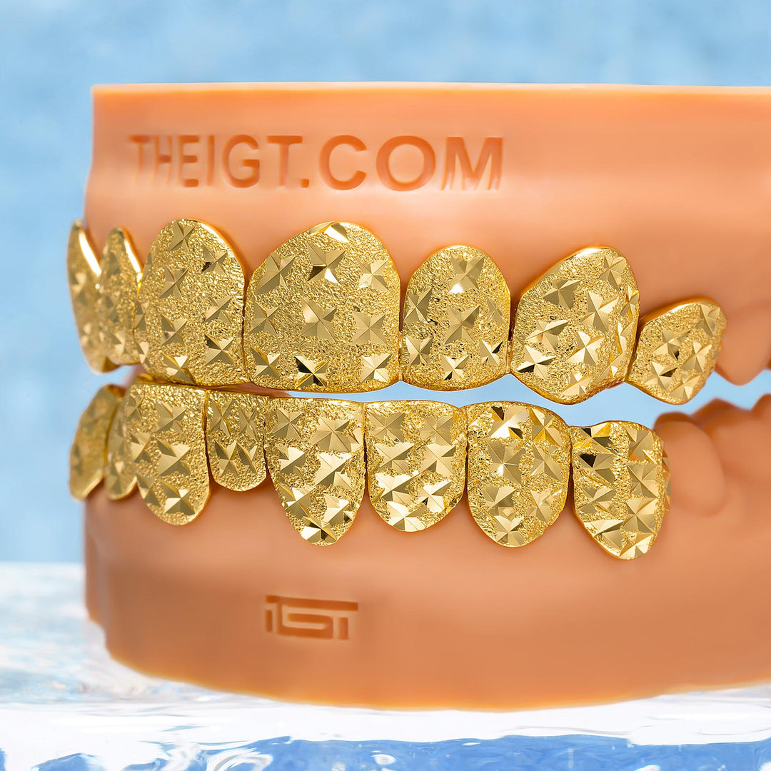Star Dust Cut Textured Polished Grillz - ICEGIANT